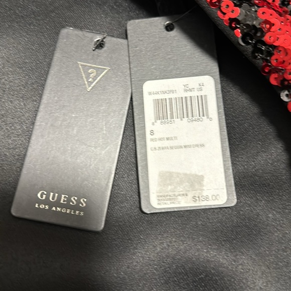 Guess Red & Black Sequence Dress NWT - Picture 9 of 9